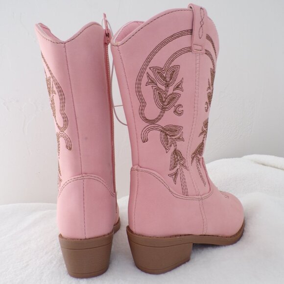 Dusty Pastel Pink Floral Embroidered Western Toddler Cowgirl Boots NWT Defect - Picture 5 of 9